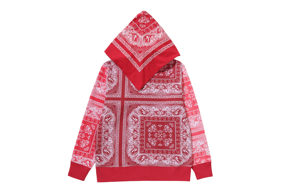 PAISLEY PATTERN SHARK FULL ZIP HOODIE