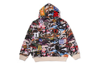 HYBRID CAMO MULTI BADGE SHARK RELAXED FIT FULL ZIP HOODIE