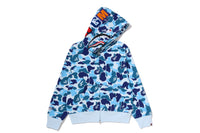 ABC CAMO CRYSTAL STONE SHARK FULL ZIP HOODIE LADIES