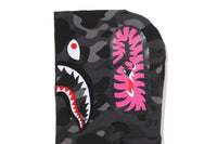 COLOR CAMO FUR SHARK CROPPED ZIP HOODIE