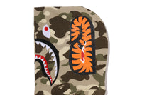 COLOR CAMO FUR SHARK CROPPED ZIP HOODIE