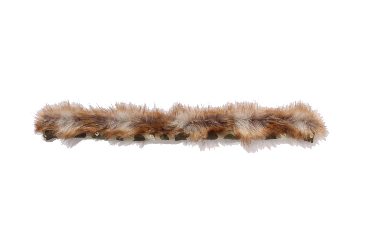 COLOR CAMO FUR SHARK CROPPED ZIP HOODIE