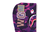COLOR CAMO FUR SHARK CROPPED ZIP HOODIE
