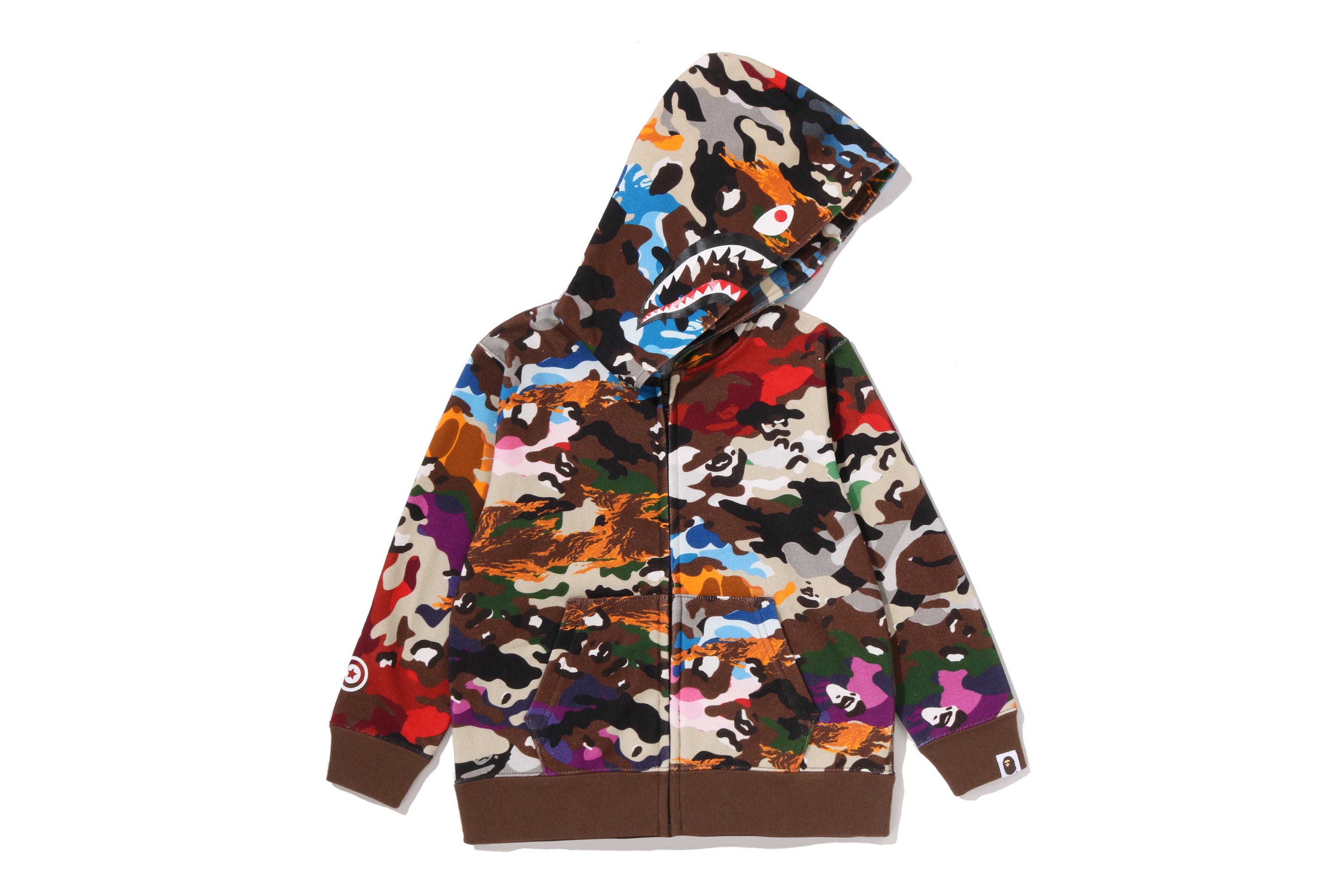 A BATHING APE® Kids Hybrid Camo Shark Zip Hoodie | Bape official