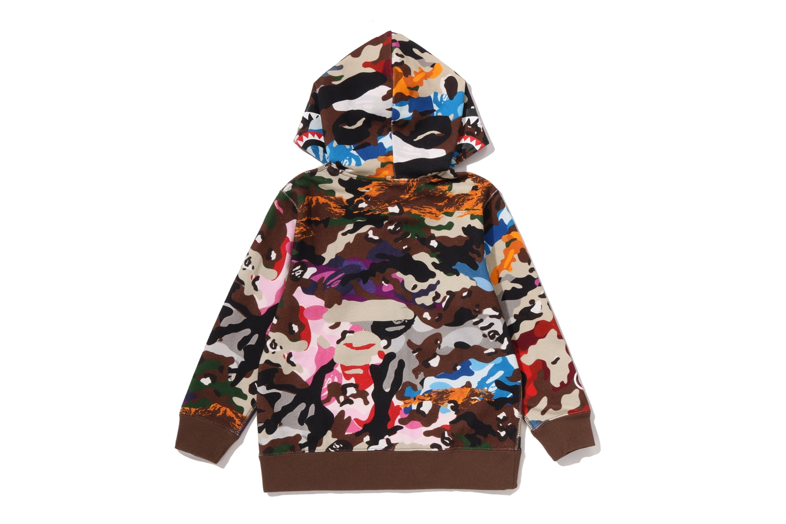 A BATHING APE® Kids Hybrid Camo Shark Zip Hoodie | Bape official
