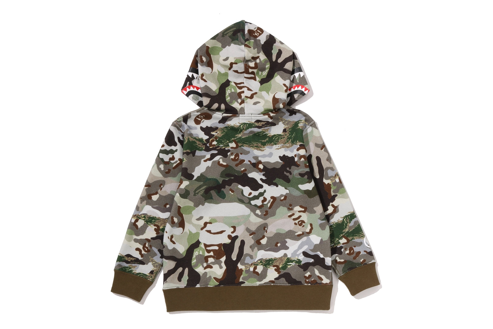 A BATHING APE® Kids Hybrid Camo Shark Zip Hoodie | Bape official