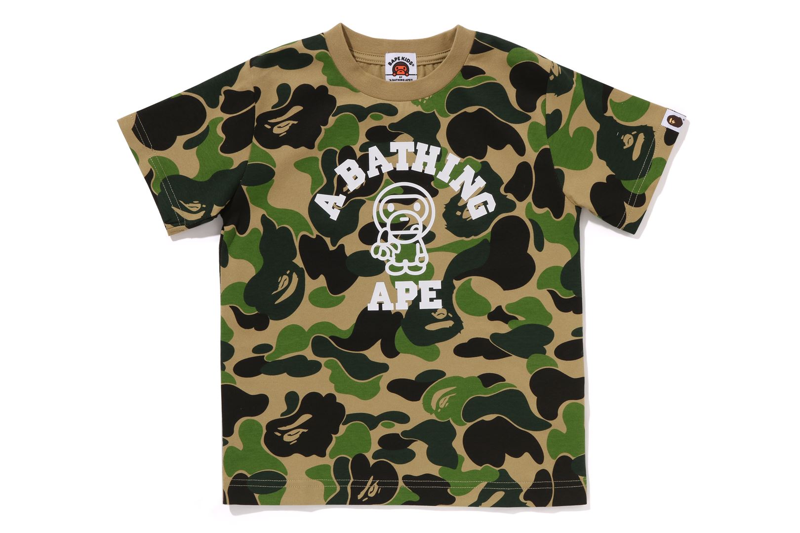 A BATHING APE® Kids Abc Camo Baby Milo College Tee | Bape official