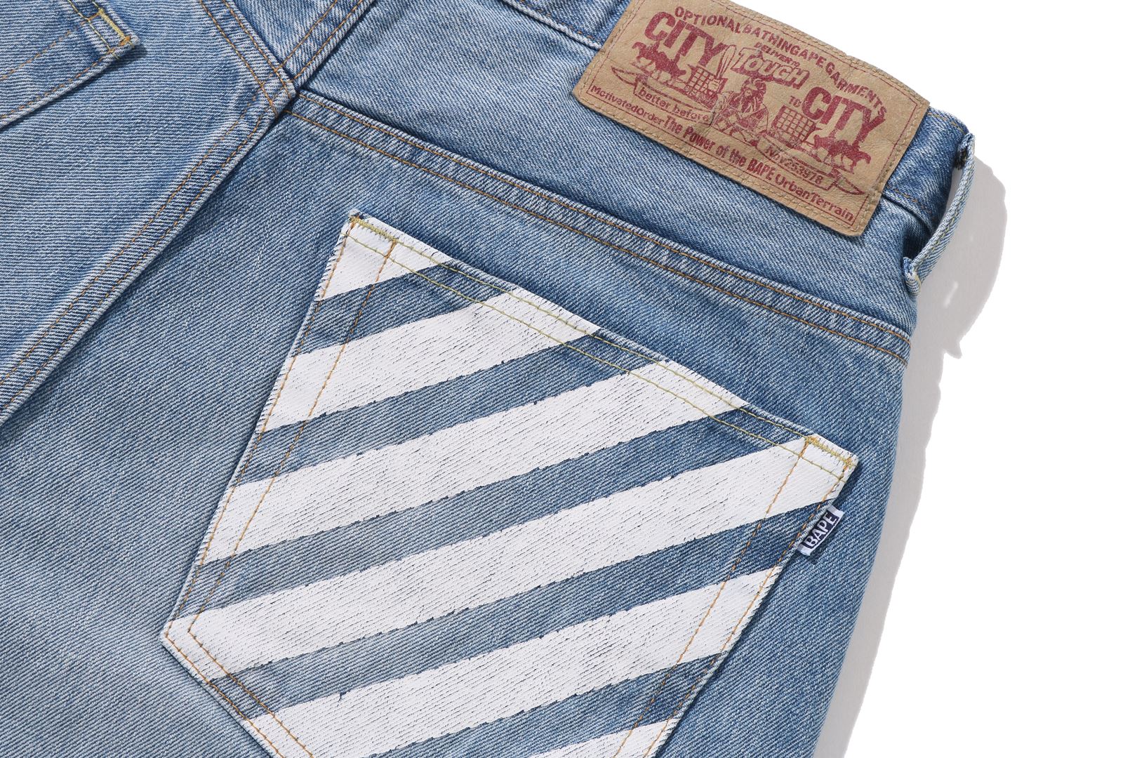 A BATHING APE® Milo Face 13 Oz Denim Pants | Bape official website