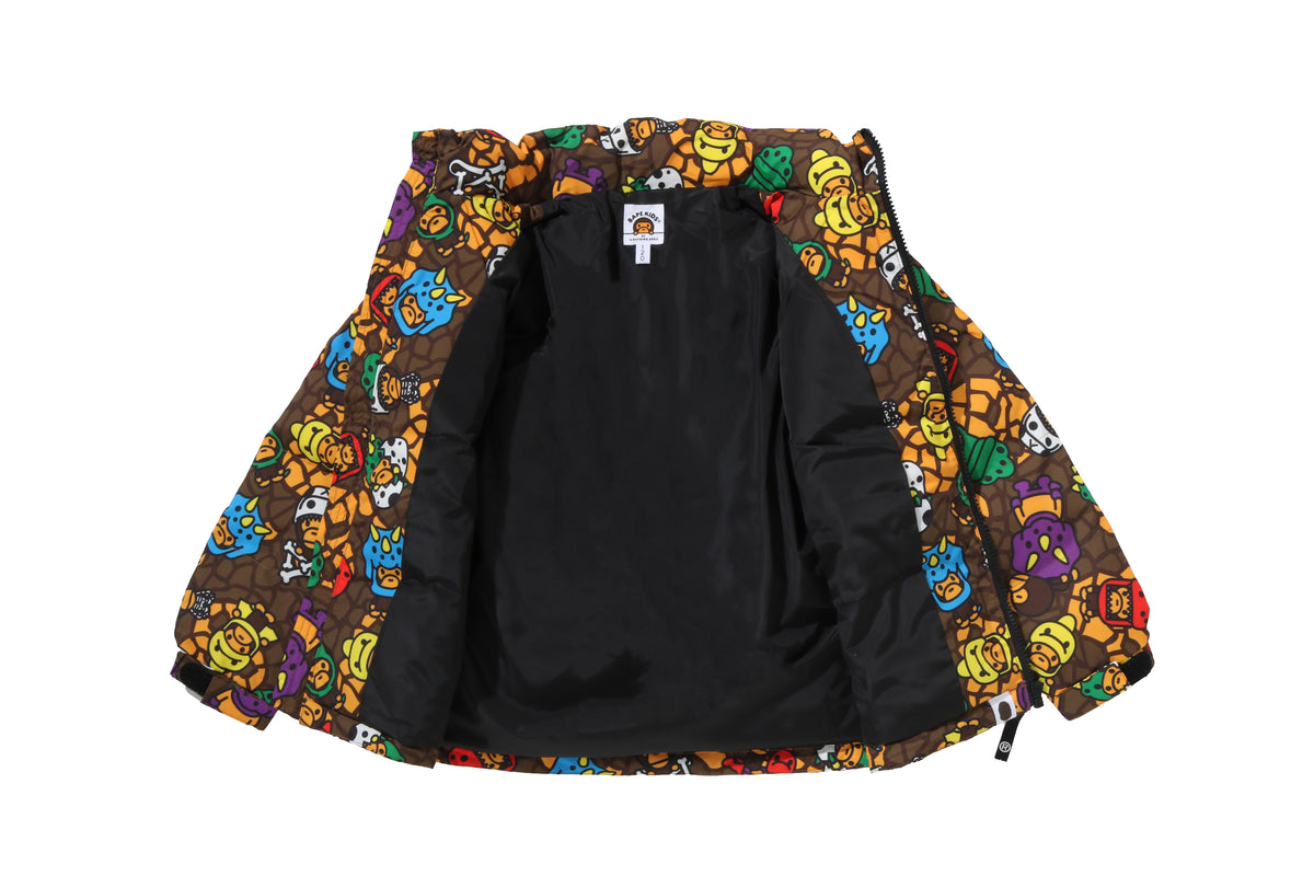 MILO MULTI DINOSAURS PATTERN ZIP HOODIE PADDED JACKET KIDS