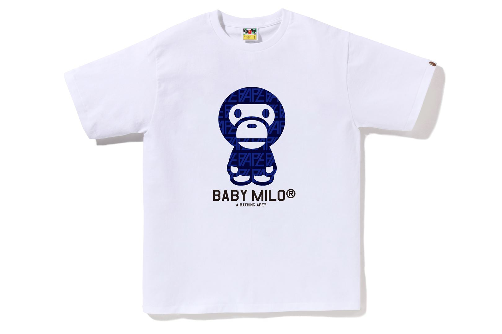 A BATHING APE BIG BABY MILO Tシャツ ブルー A BATHING APE® BAPE Logo Monogram Baby Milo Tee | Bape official