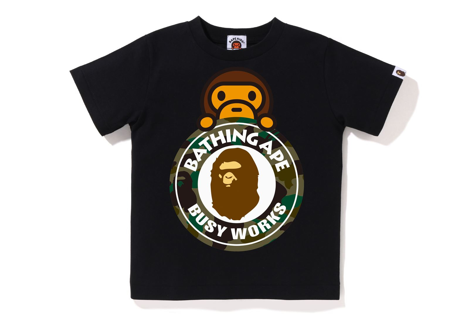 1ST CAMO MILO ON BUSY WORKS TEE KIDS – uk.bape.com