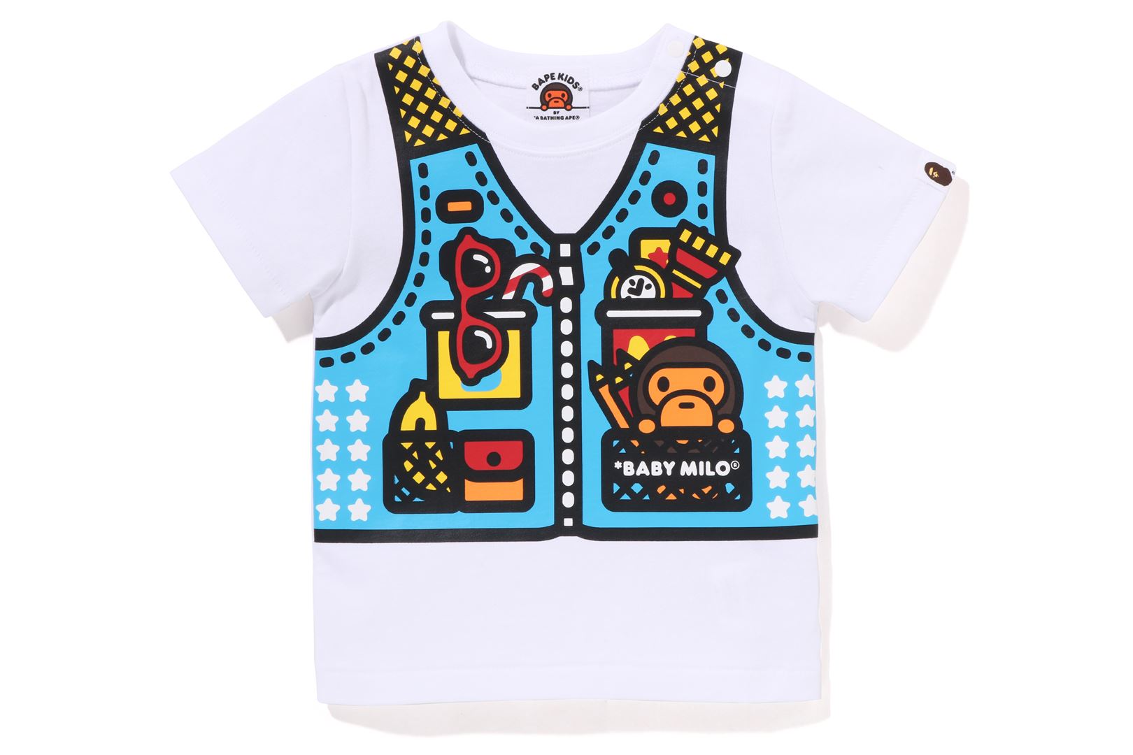 A BATHING APE® Baby Milo Fishing Vest Print Tee KB | Bape official