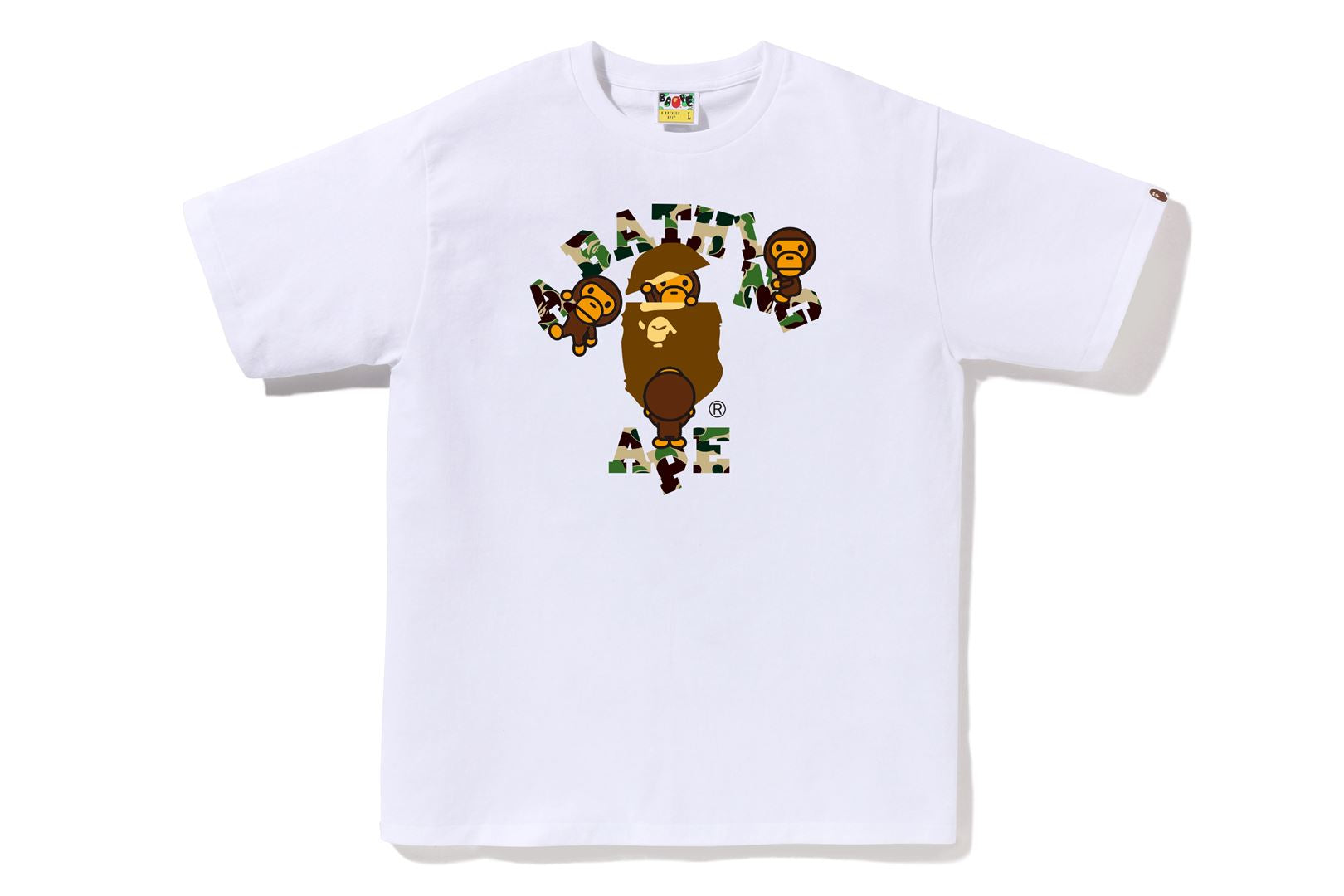 BAPE MENS ABC CAMO COLLEGE MILO T-SHIRT – uk.bape.com