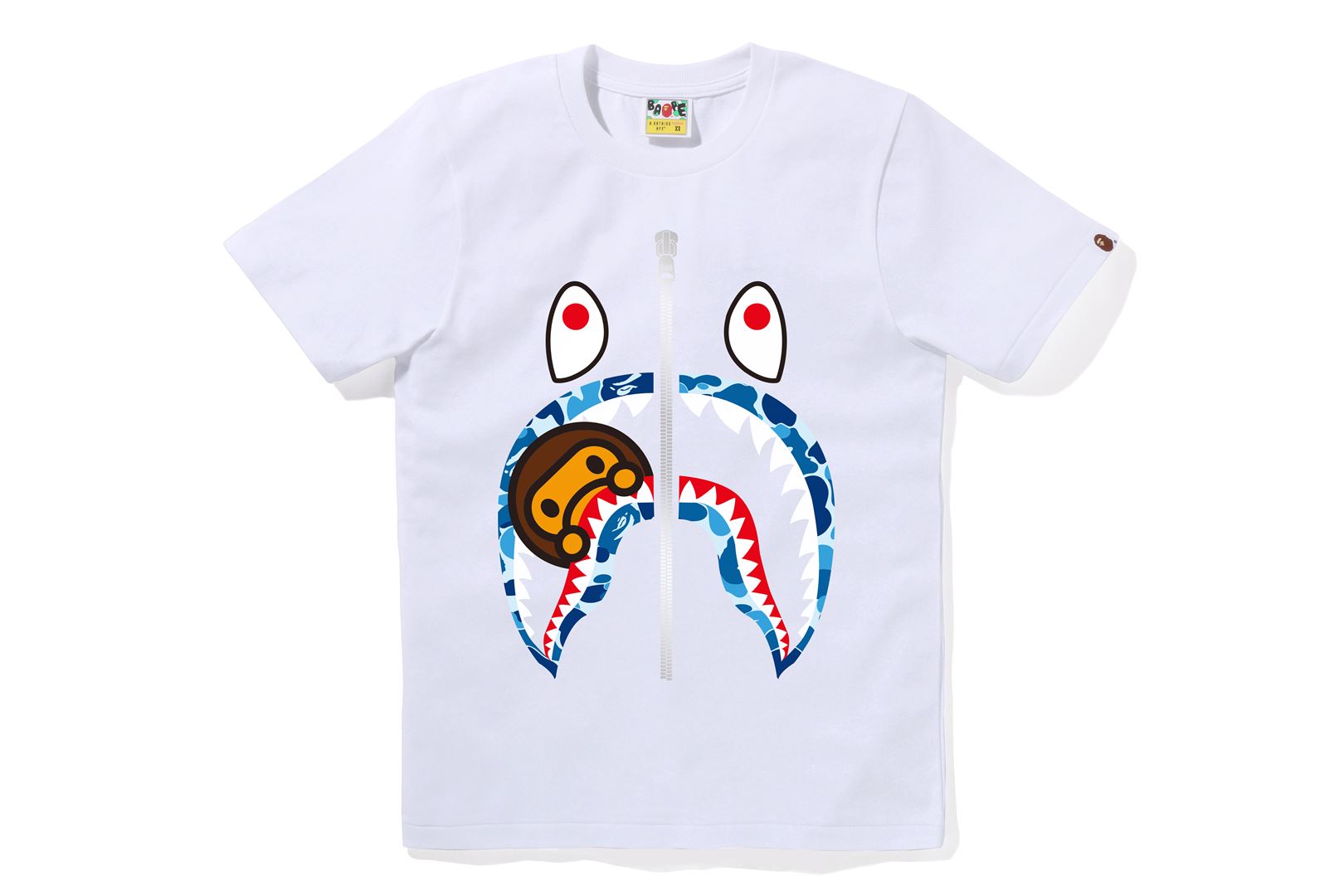 BAPE® SHARK MILO ON BAPE TEE ホワイトXS A BATHING APE® Abc Camo Milo Shark Tee | Bape official website