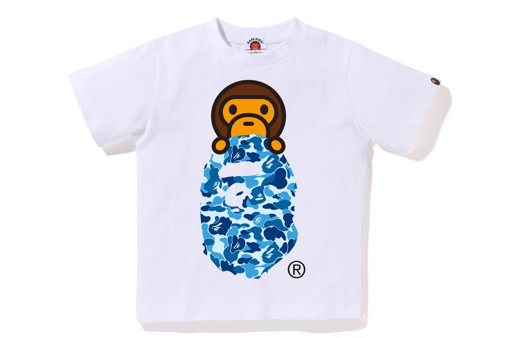 BAPE KIDS Tシャツ 90サイズ ネイビー　90cm正規品 A BATHING APE® Kids Abc Camo Baby Milo College Tee | Bape official