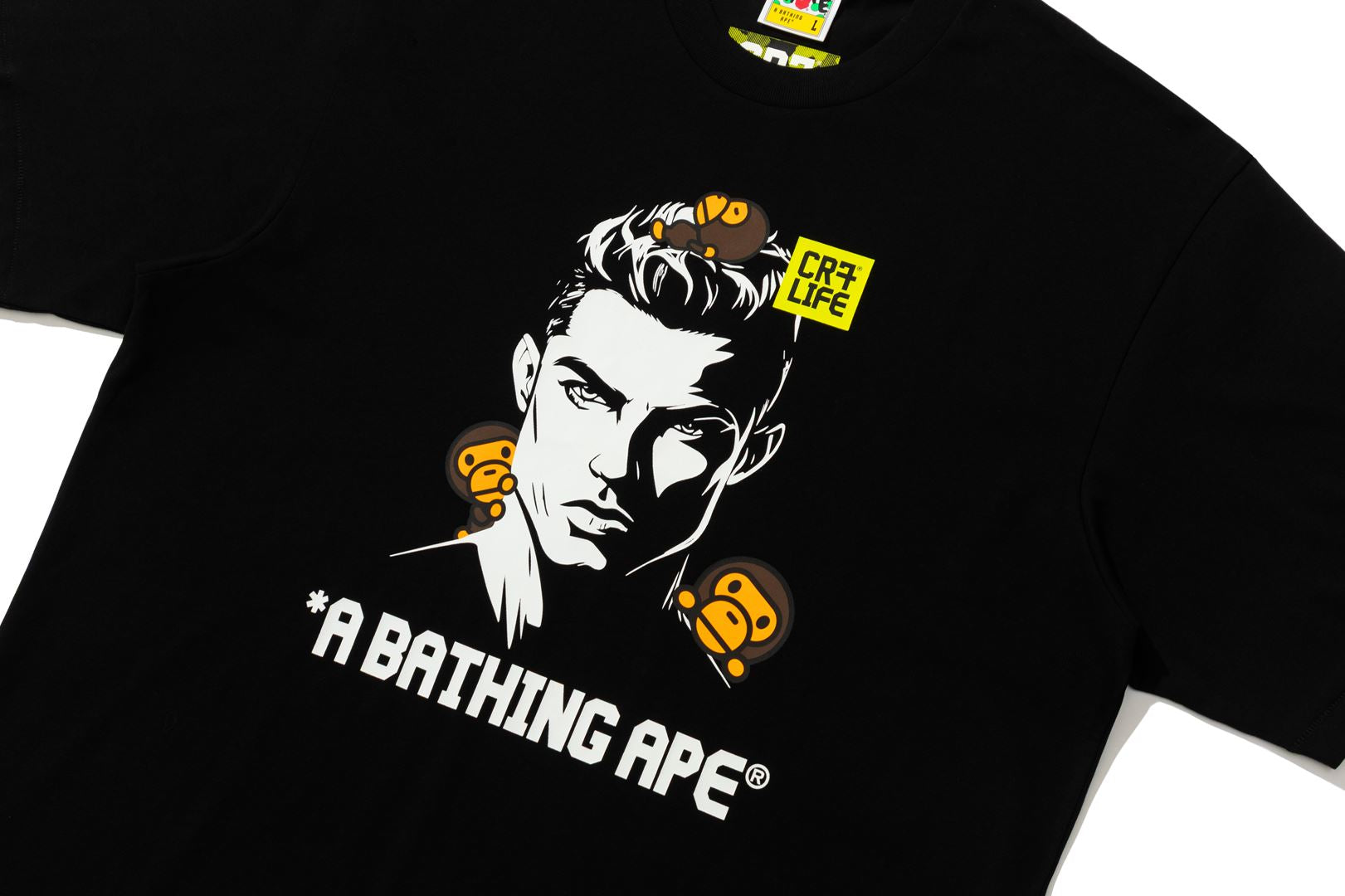 トップス A BATHING APE CR7 Life Glaphic Fit Tee A BATHING APE® BAPE X Cr7 Life Baby Milo Relaxed Fit Tee | Bape