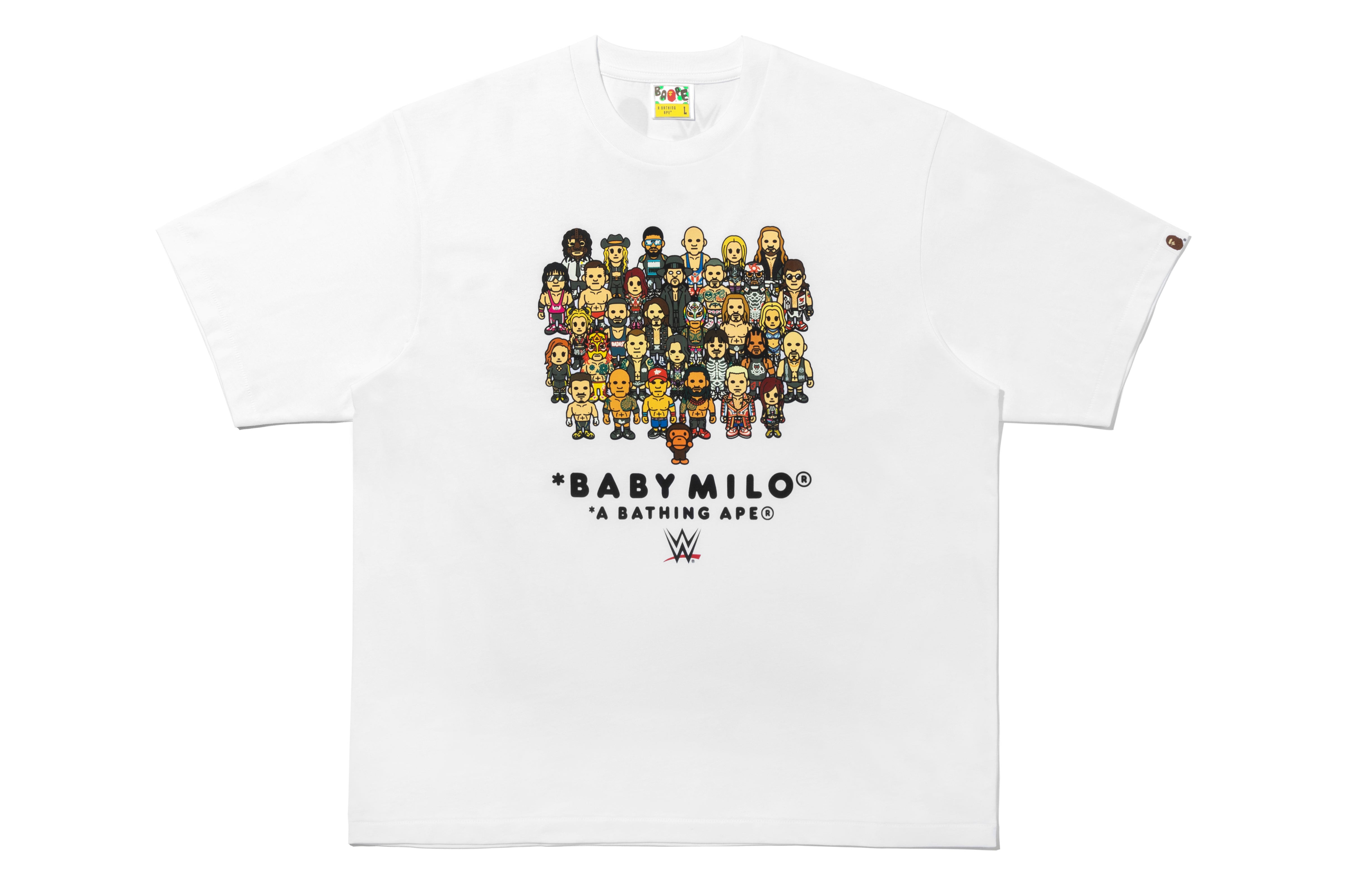 メンズ 【 BAPE X WWE 】WRESTLERS BABY MILO BAPE x Fanatics x WWE Wrestlers Baby Milo Relaxed Fit Tee White