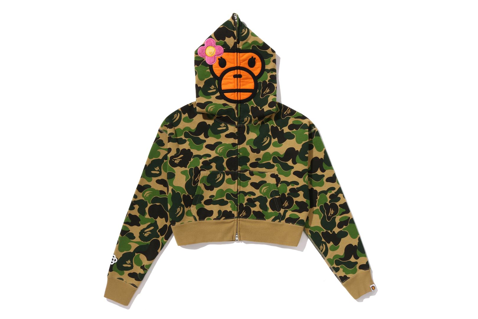 A BATHING APE® Abc Camo Baby Lisa Cropped Full Zip Hoodie | Bape