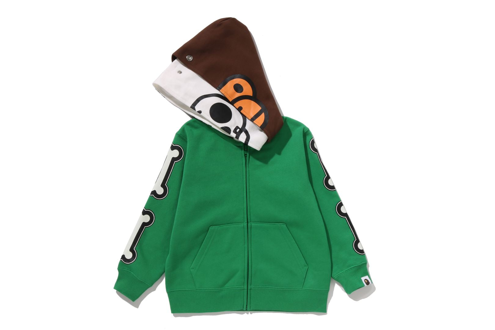 A BATHING APE® Kids Baby Milo Skull Zip Double Hoodie | Bape