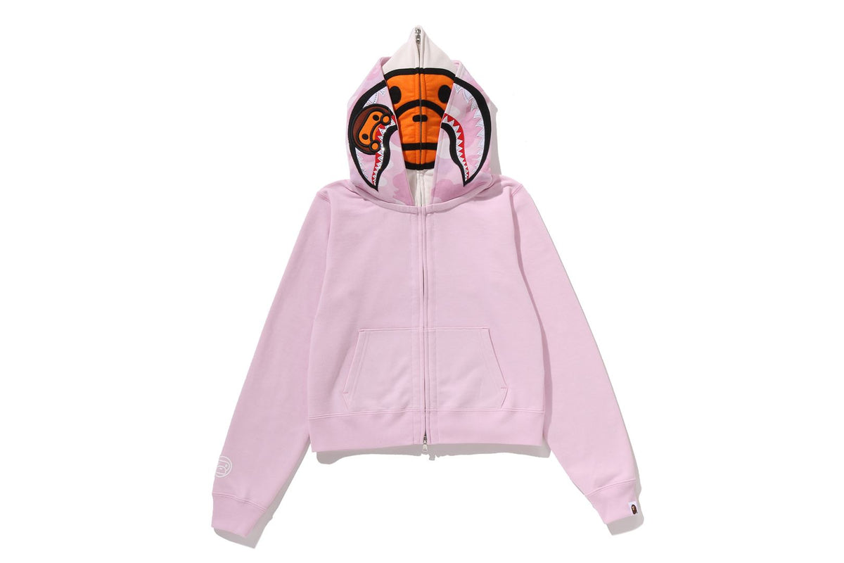 MILO SHARK CROPPED FULL ZIP DOUBLE HOODIE LADIES
