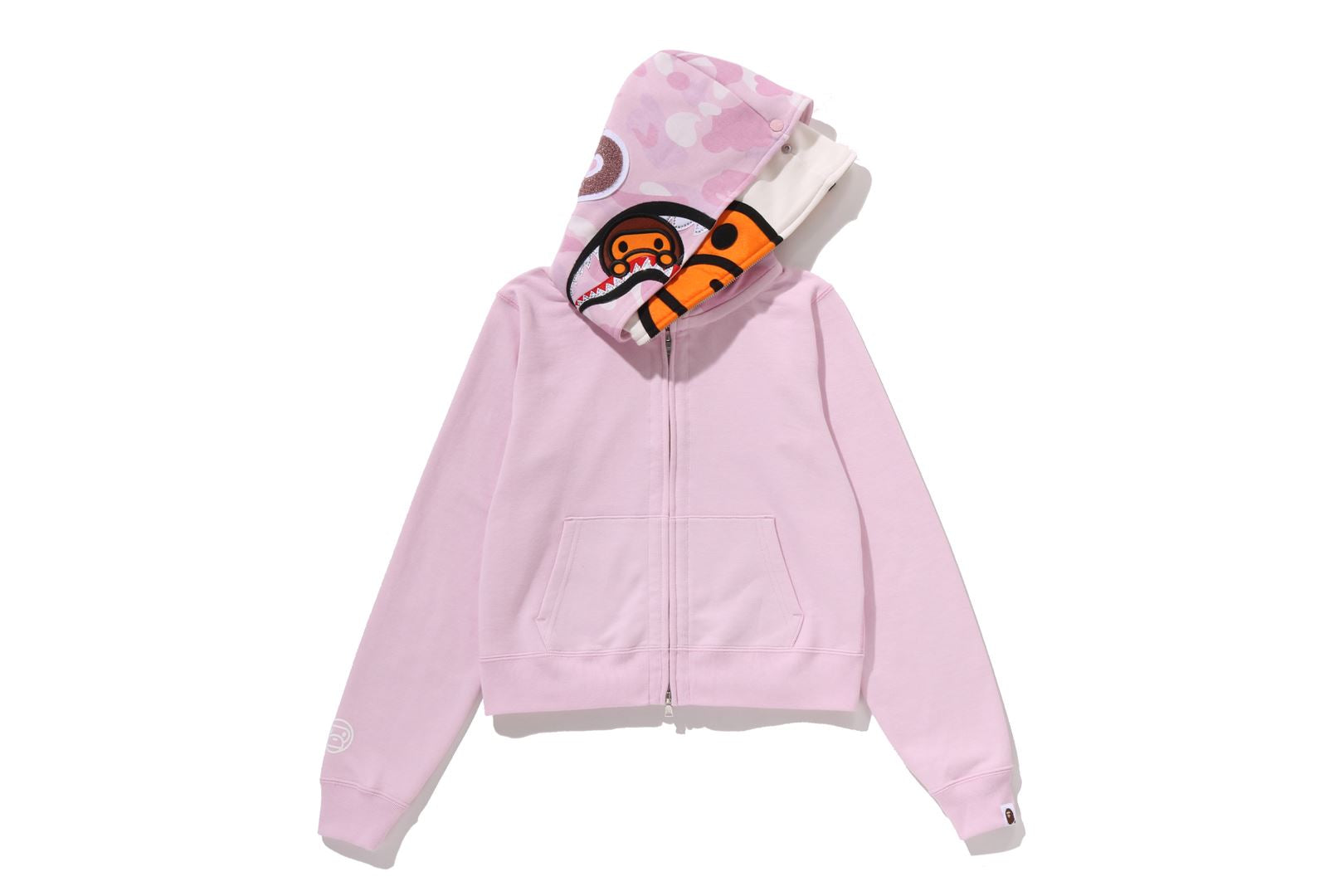 A BATHING APE® Milo Shark Cropped Full Zip Double Hoodie | Bape