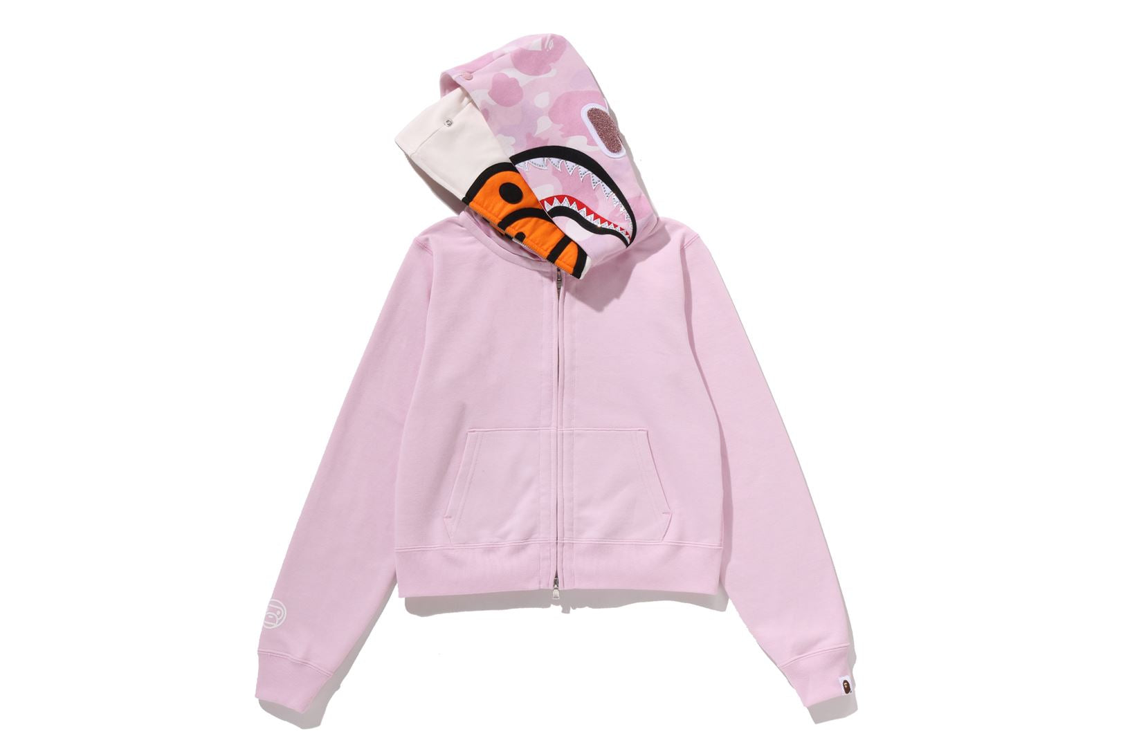A BATHING APE® Milo Shark Cropped Full Zip Double Hoodie | Bape