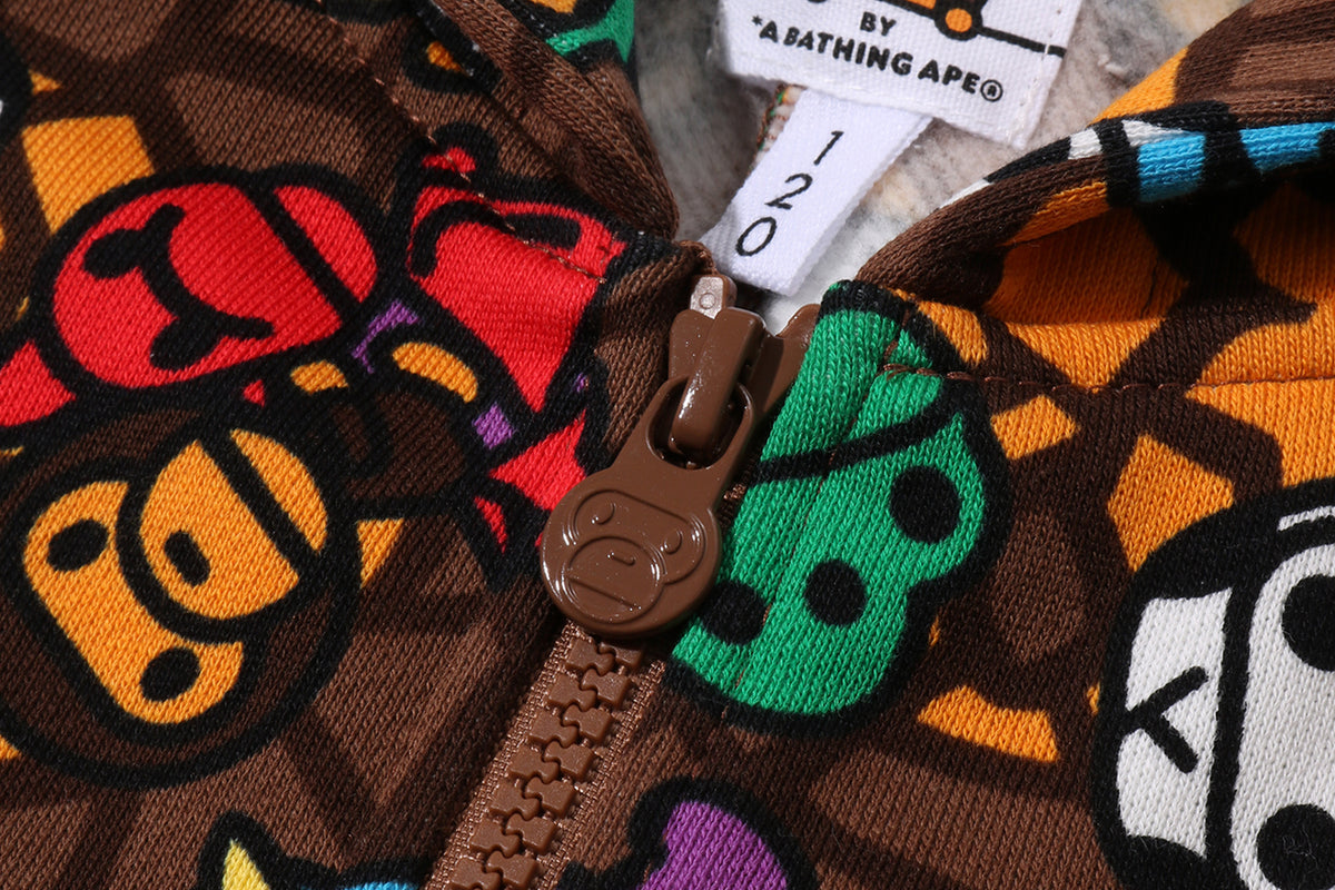 MILO MULTI DINOSAURS PATTERN ZIP HOODIE KIDS