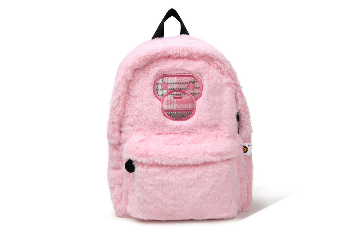 BABY MILO® STORE Baby Milo embroidered fluffy backpack Bape