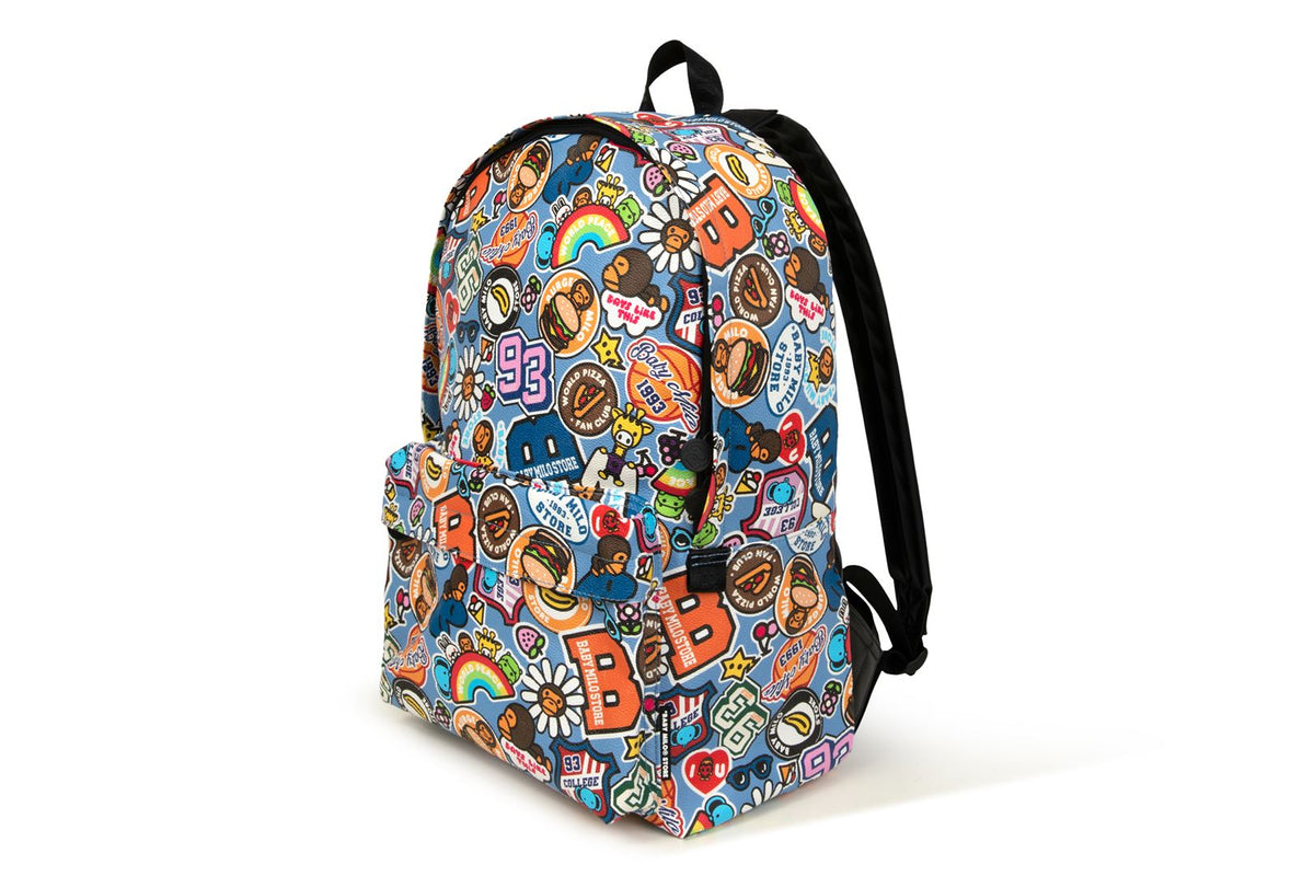 BADGE PATTERN LARGE BACKPACK