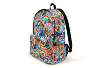 BADGE PATTERN LARGE BACKPACK