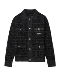 BAPE BLACK TWEED CARDIGAN