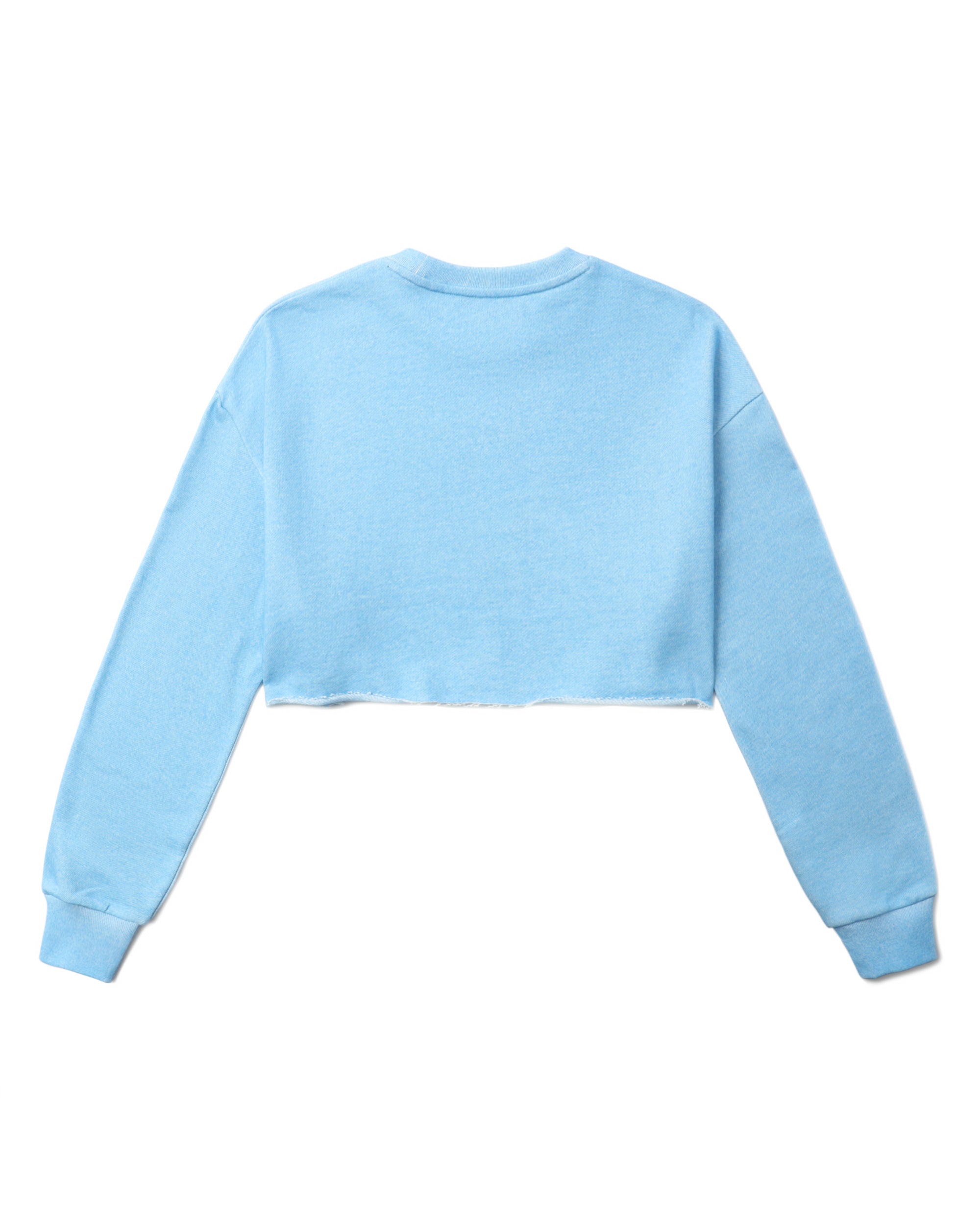 Baby blue buy cotton kimono sleeves cropped sweatshirt