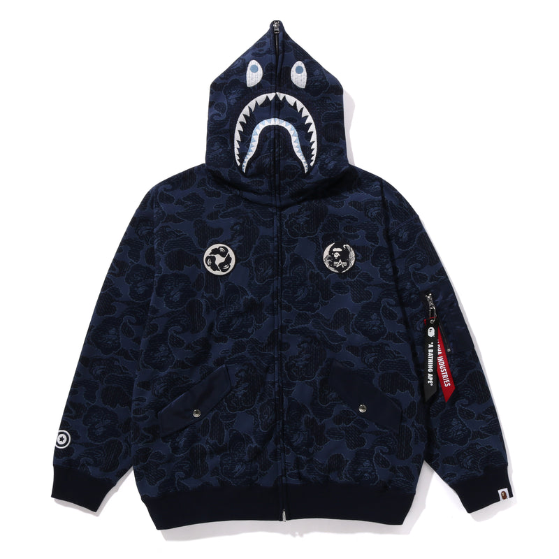 A BATHING APE® X Alpha Industries Shark Full Zip Hoodie Bape