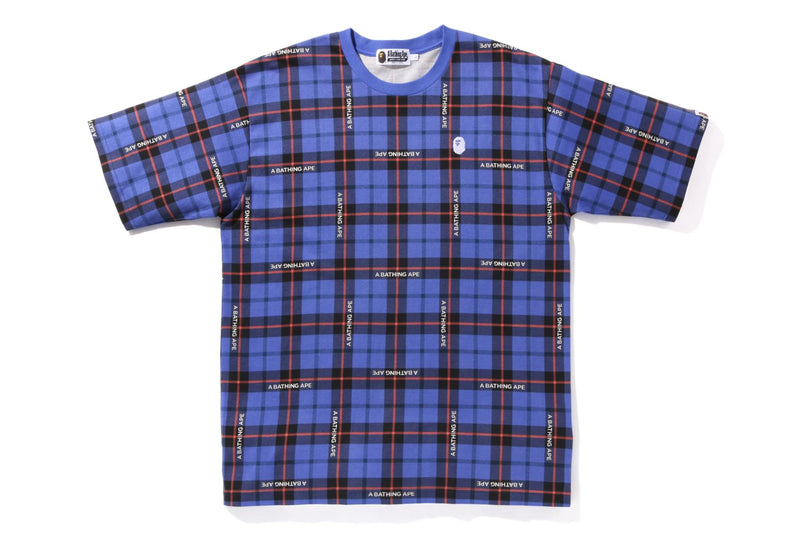 BAPE LOGO CHECK RELAXED FIT ONE POINT TEE