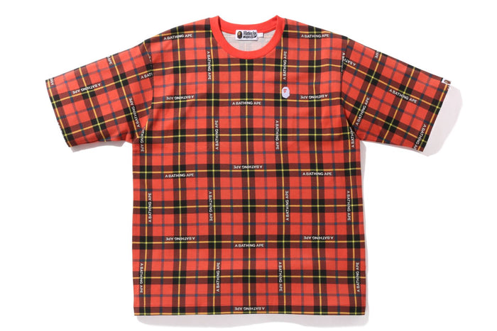 BAPE LOGO CHECK RELAXED FIT ONE POINT TEE