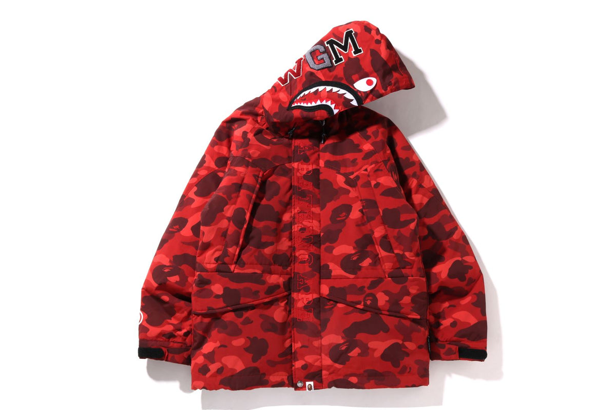 shark hoodie Down jacket red BAPE camo A Bathing Ape Size S