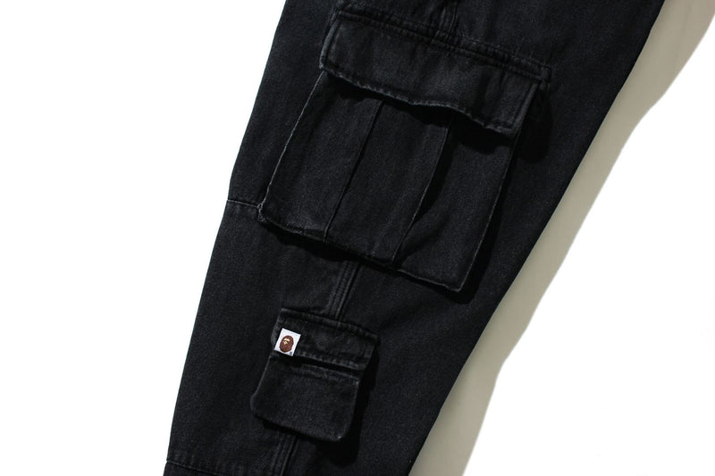 MULTI POCKET LOOSE FIT CARGO DENIM PANTS