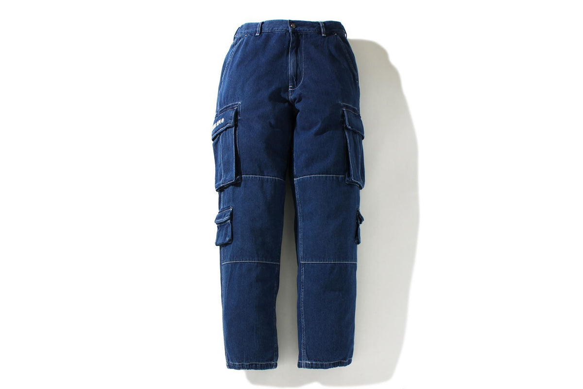 MULTI POCKET LOOSE FIT CARGO DENIM PANTS