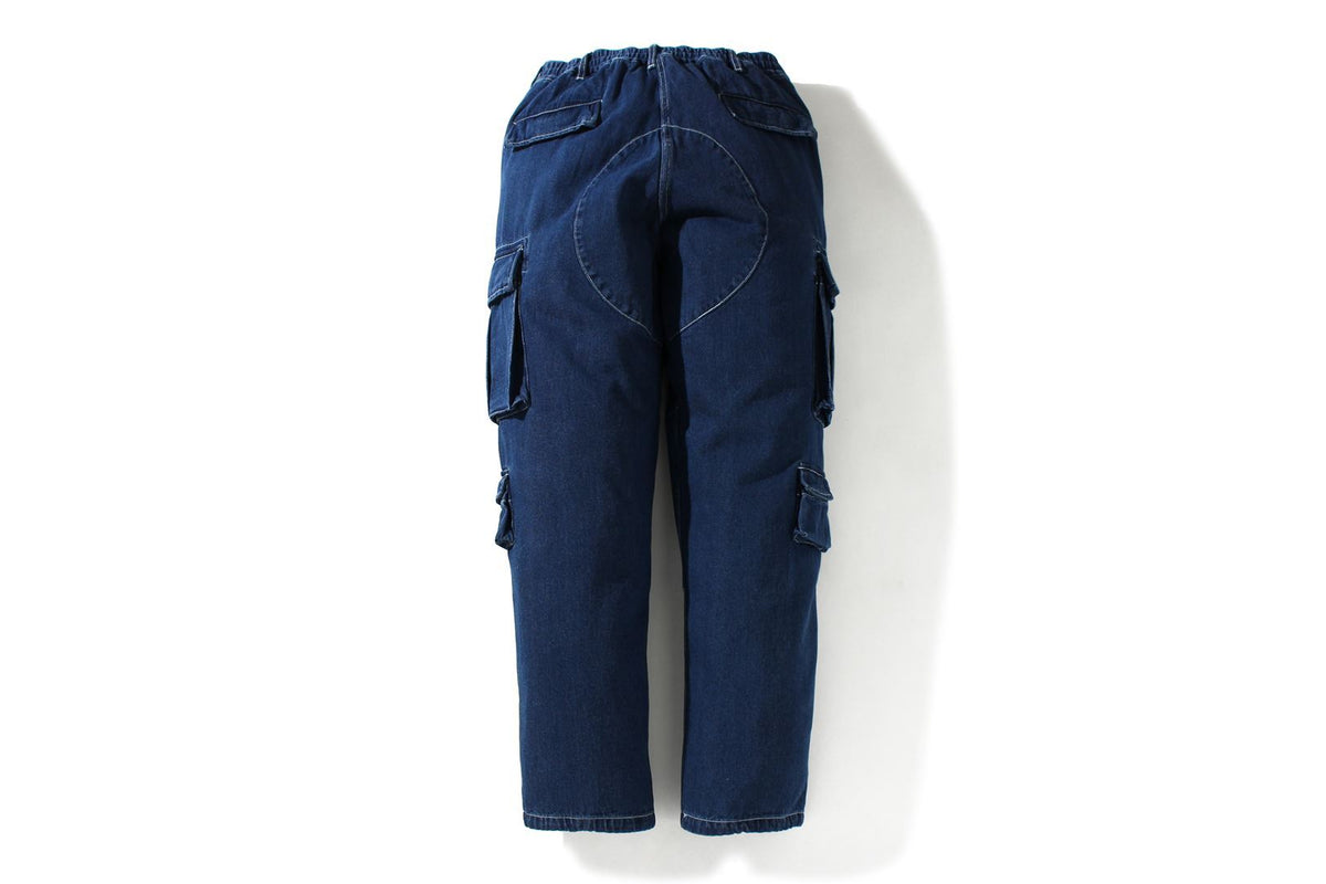 MULTI POCKET LOOSE FIT CARGO DENIM PANTS