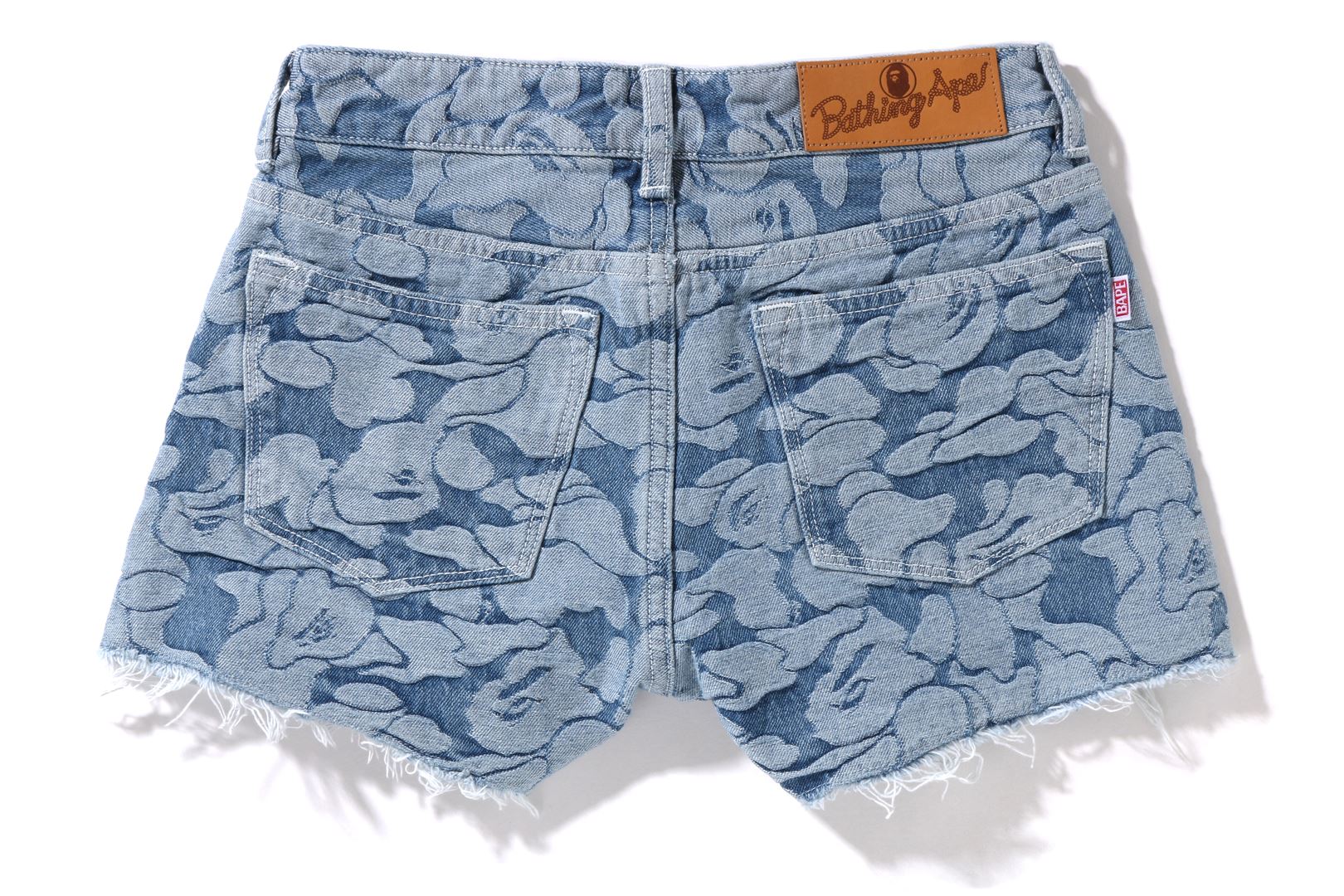 SOLID CAMO DENIM SHORTS