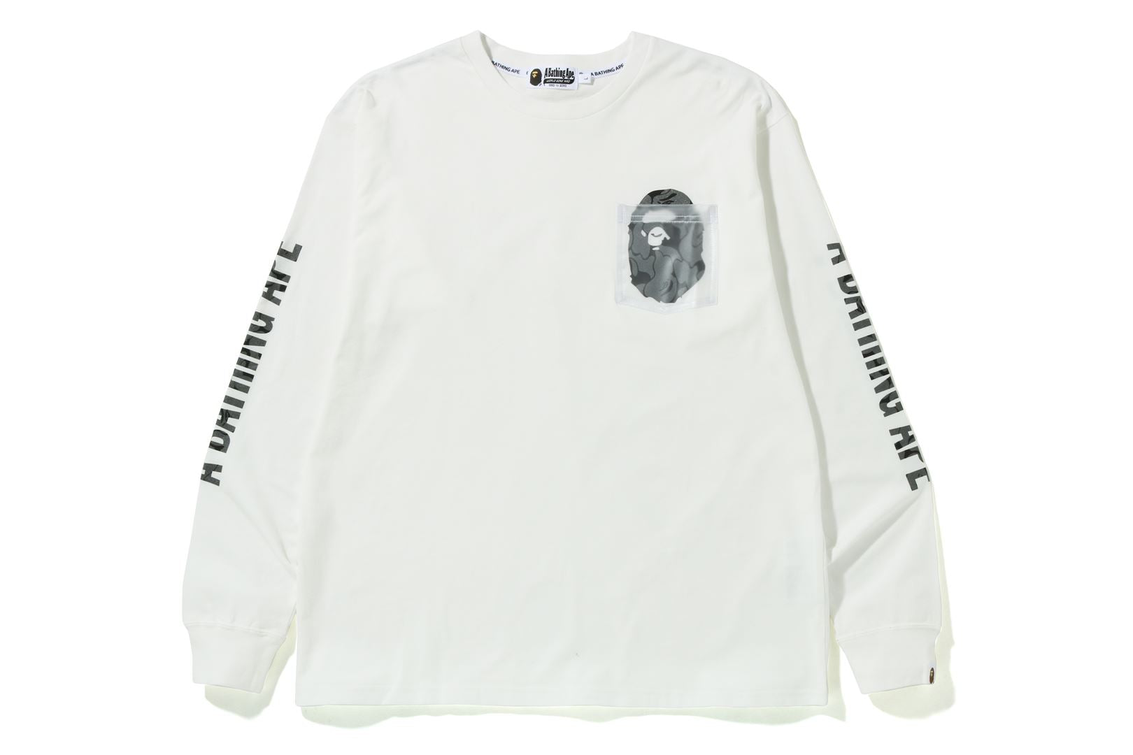 REFLECTIVE SOLID CAMO APE HEAD RELAXED FIT POCKET L/S TEE