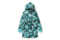 MARBLE CAMO SHIRRED WAIST PULLOVER HOODIE ONEPIECE