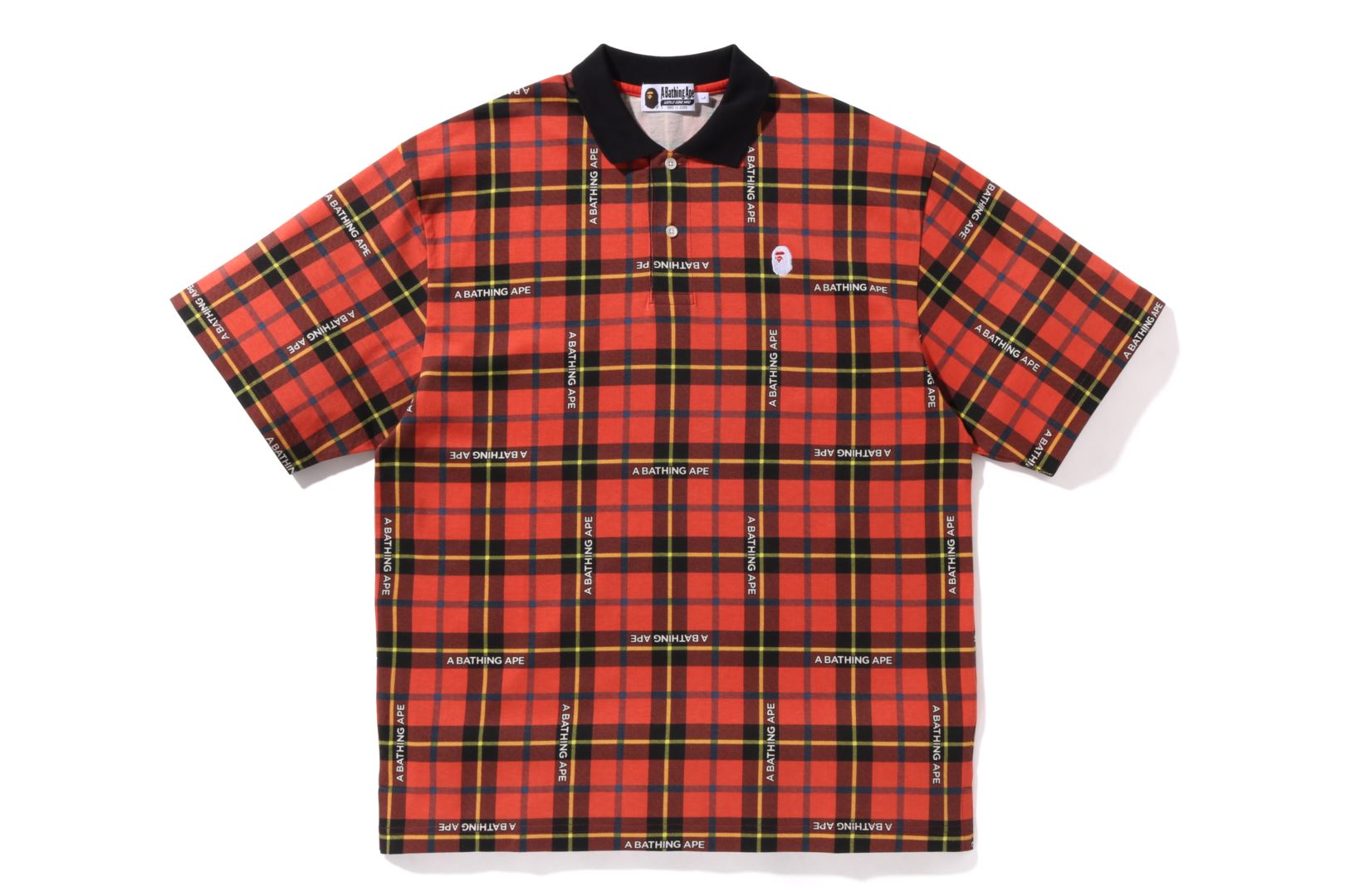 BAPE LOGO CHECK RELAXED FIT POLO – uk.bape.com