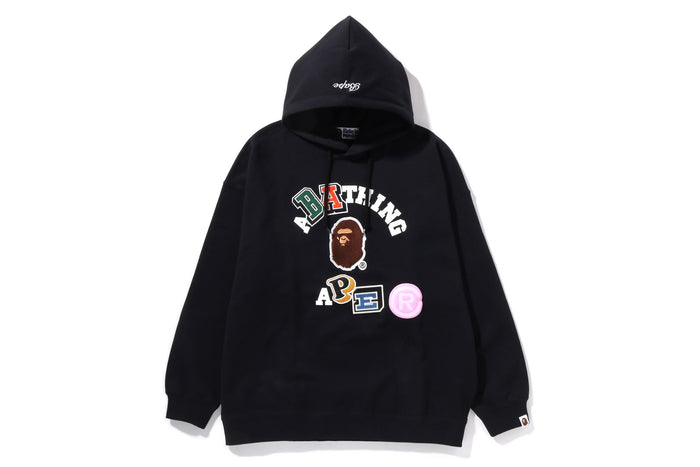 MULTI FONTS COLLEGE OVERSIZED PULLOVER HOODIE