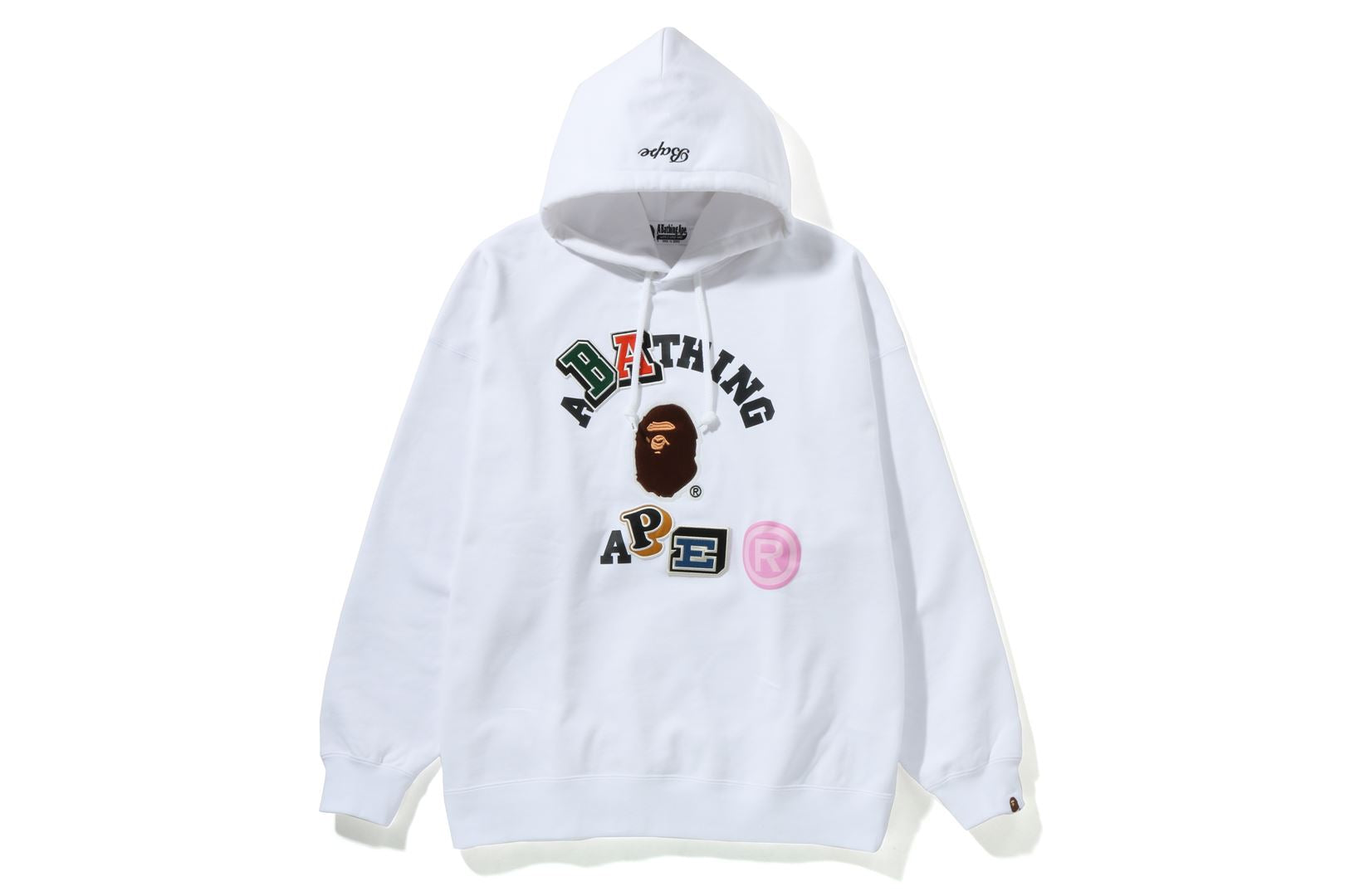 All white outlet bape hoodie