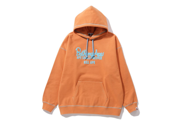COLOR STITCHING OVERSIZED PULLOVER HOODIE