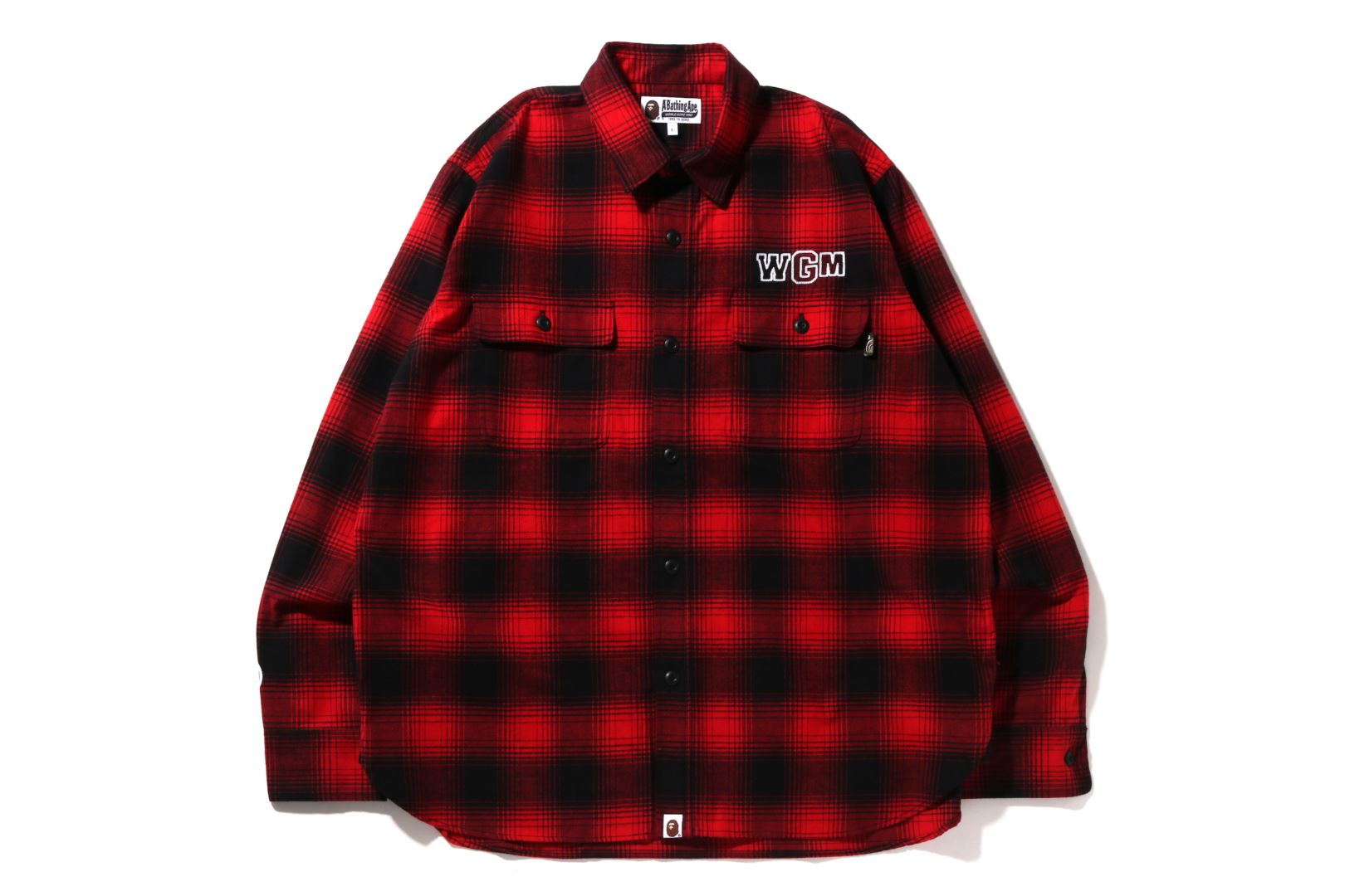 XL AAPE NOW CHECK LONG SLEEVE SHIRTS - スケートボード