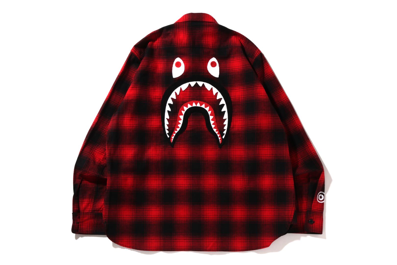 CHECK SHARK RELAXED FIT FLANNEL SHIRT – uk.bape.com