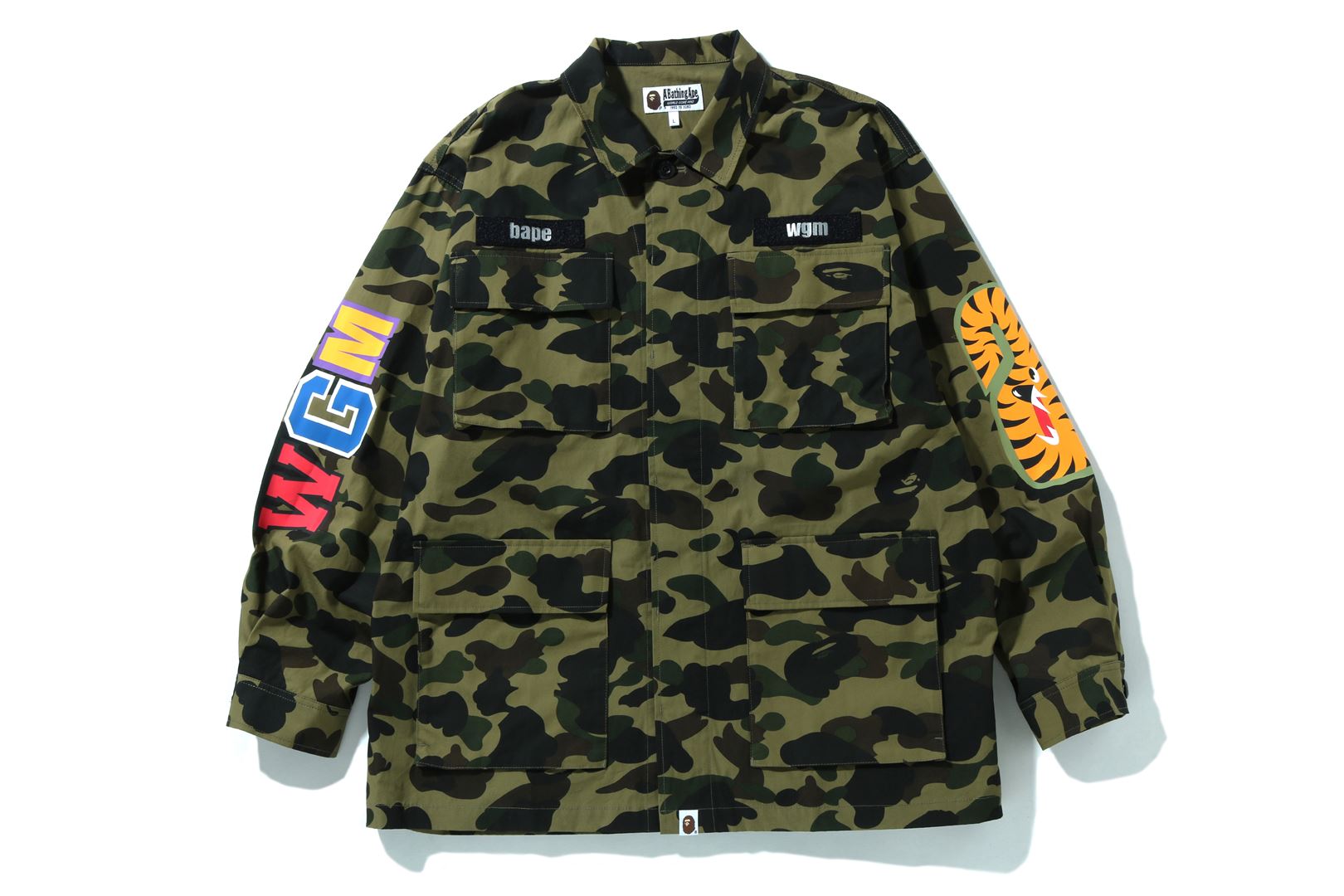 1ST CAMO SHARK RELAXED FIT MILITARY SHIRT – uk.bape.com