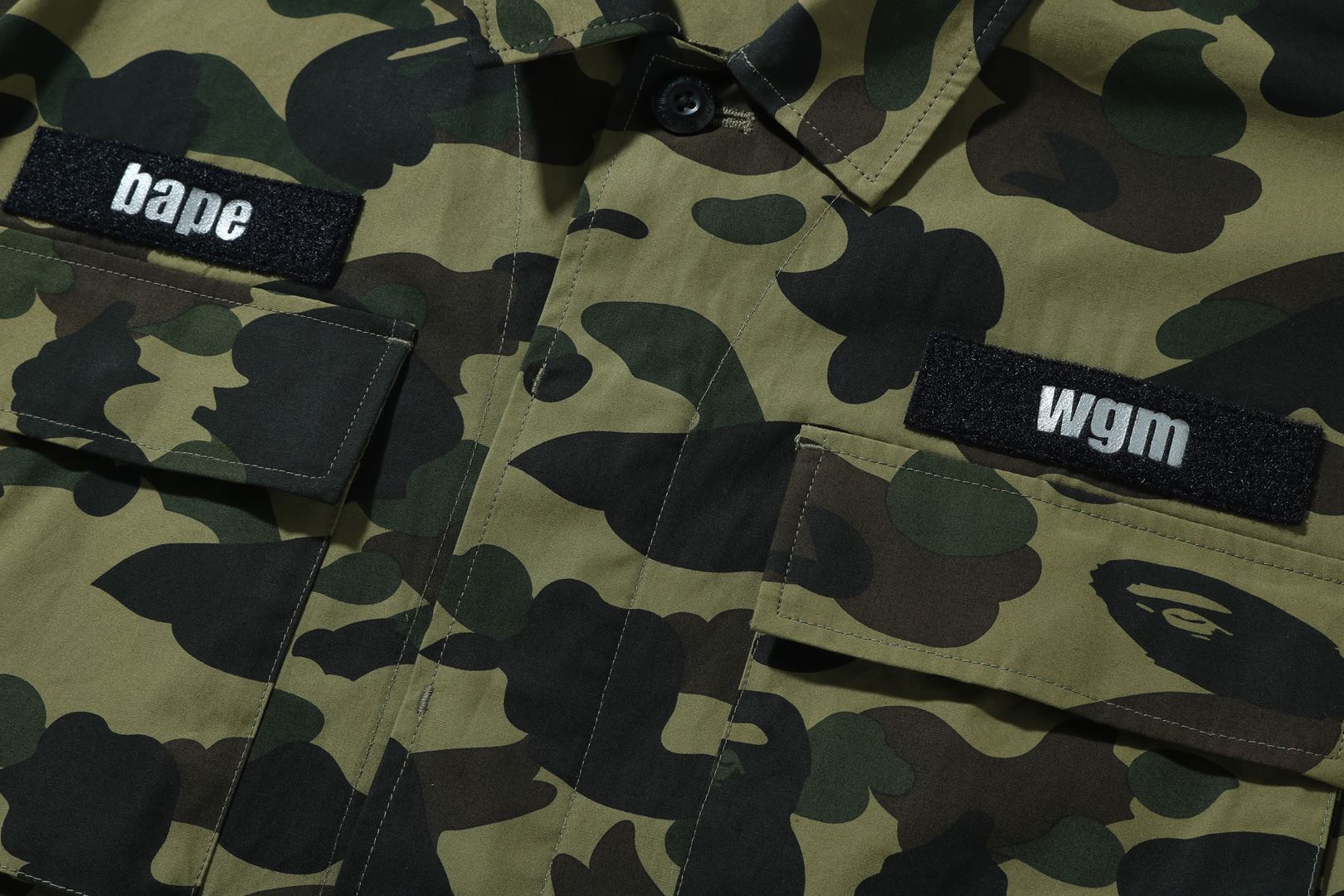 1ST CAMO SHARK RELAXED FIT MILITARY SHIRT – uk.bape.com